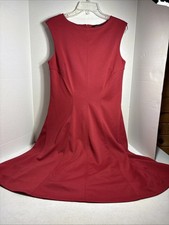 Hal Rubenstein Womens Sleeveless Dress Red With Built In Slip  Medium
