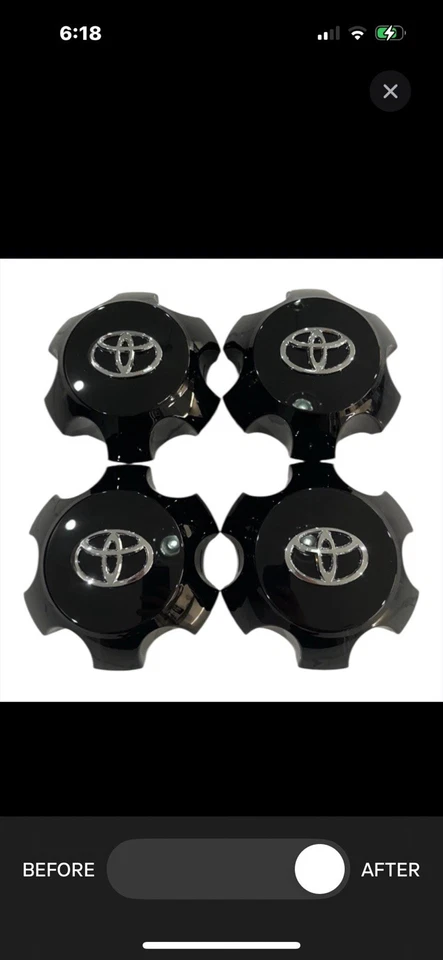 TOYOTA 4 RUNNER 2014-2023 NEGRO BRILLANTE TAPAS CENTRALES 4260B-35090 Juego 4 Foto 3 de 4