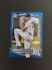 2025 Bowman Chrome Carlos Lagrange Blue Reptilian /150 1st Bowman BCP-202 Yankee