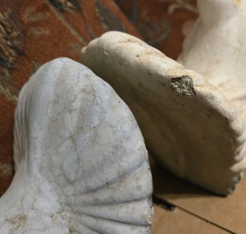 2 palomas palomas tampón cola fantasma hormigón cemento de colección Foto 3 de 4