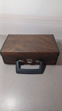 Vintage 12 Audio Cassette Tape Carry Storage Case Brown Vinyl