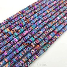 3x6mm Blue Purple Natural Sediment Jasper Heishi Spacer Beads for Jewelry Making