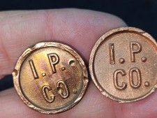 2 I.P. Co. Interstate Power, MN, IA, IL, NB HUBBARD Date Nail – COPPER VERY NICE
