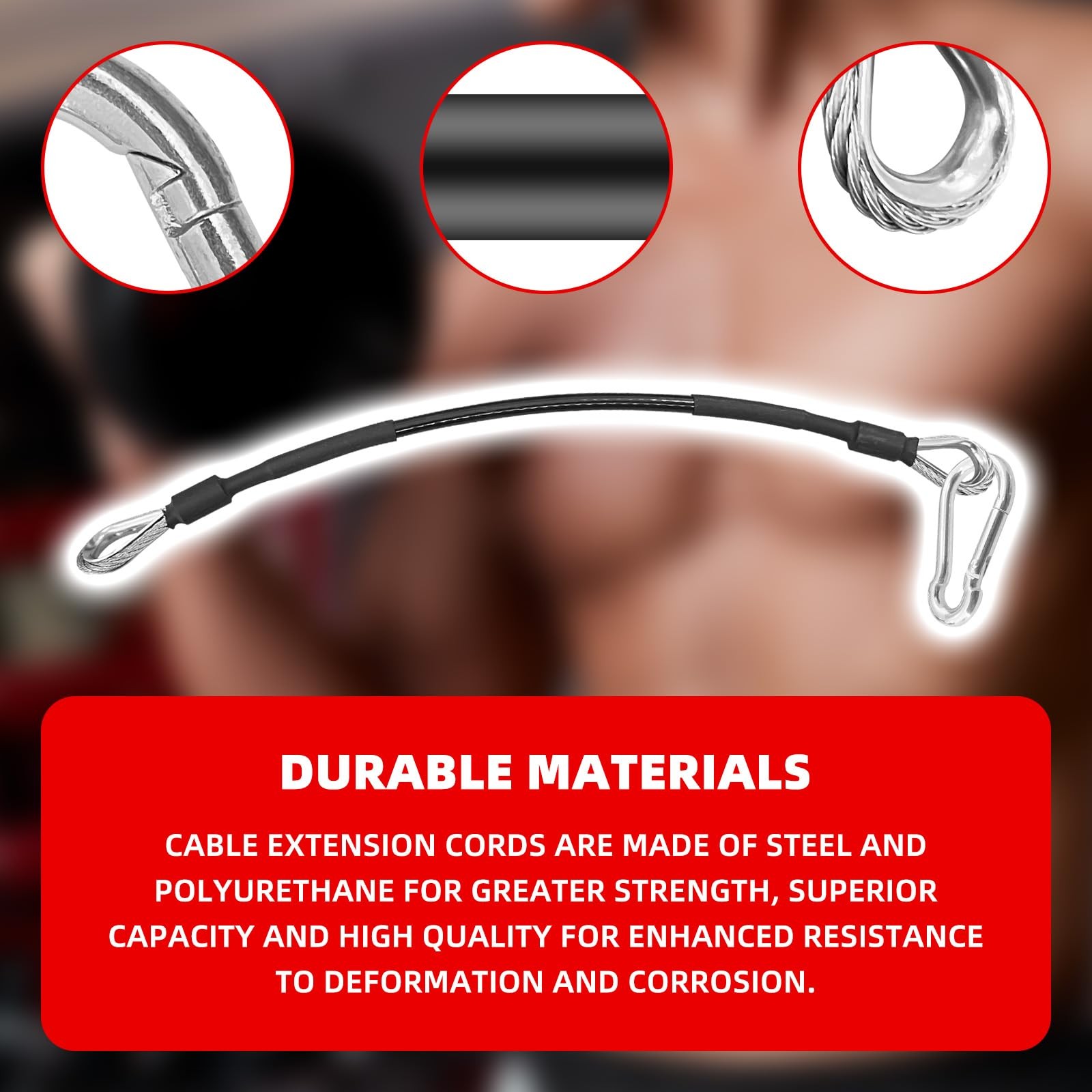 4 Pcs 10" Gym Cable Extension Compatible with Home Gym Accessories Gym Extens...