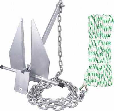MARINE SYSTEM Fluke Anchor Kit with Chain and Anchor Rope Set for Boats, Pont...
