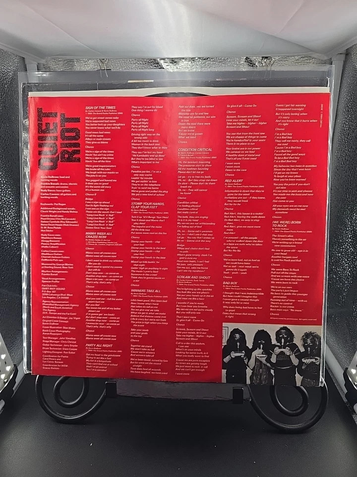Quiet Riot Condition Critical LP 1984 Pasha Records Carrolton Press QZ 39516 EX - Image 3 of 4