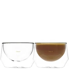KRUVE IMAGINE Coffee Cups Set 2 - Double-Wall Borosilicate Glass 8.5oz for Latte