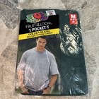 VTG NOS Fruit of the Loom Pocket T-Shirt Medium Golden Blend Black Y2K Green