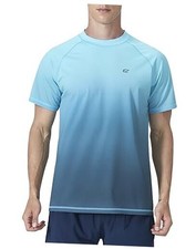 Men's Swim Shirts Rash Guard UPF 50 UV Sun Protection T XX-Large Blue Gradient