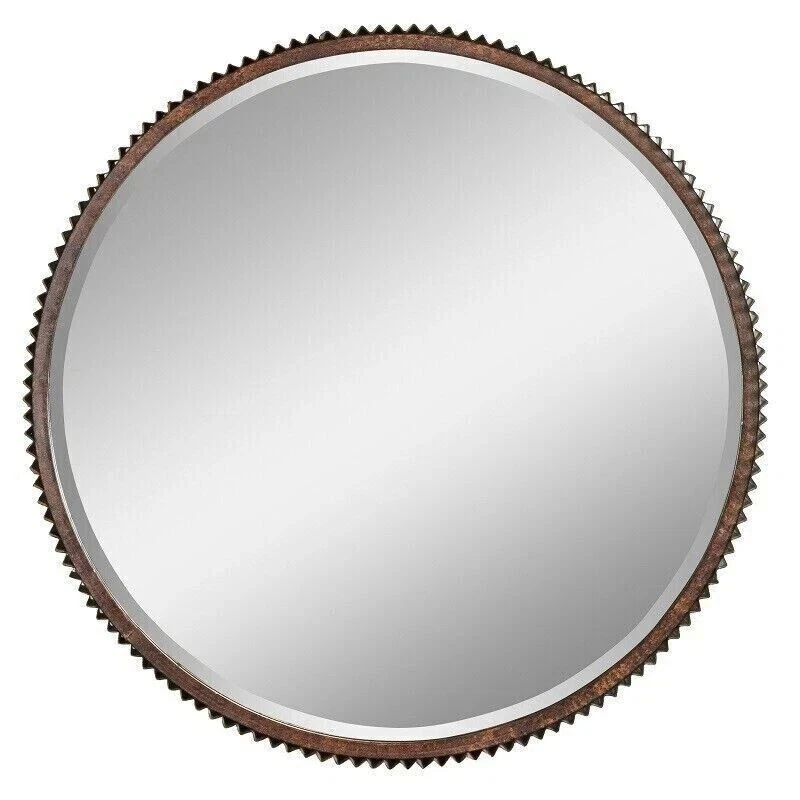 Bathroom Vanity Mirror Rustic Round Farmhouse Wall Decor Country Industrial New - Image 4 of 4