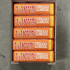 Lot Of 5 - Tony's Chocolonely Caramel Sea Salt Milk Chocolate Bars 1.66 oz.