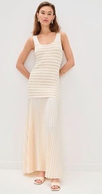 NWT Rag & Bone $498 Millie Stripe Tank Maxi Dress Pleated Size Medium 90's
