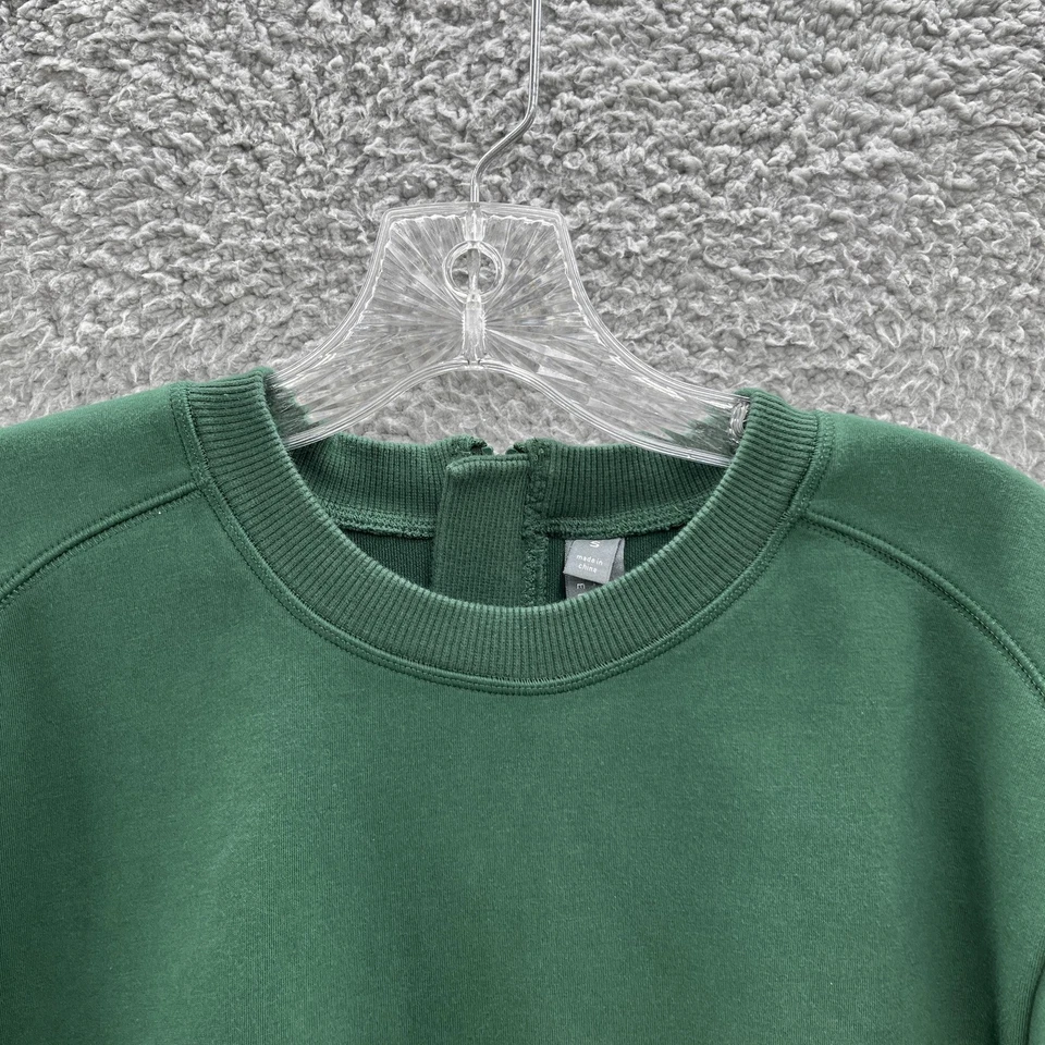 adidas Stella McCartney Sweatshirt Womens Small Green Back Zip Relaxed Cropped - Image 2 of 4