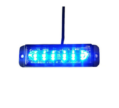 6 Blaue Led-Blitzlichter - 11W - ECE R10 R65 - IP67 - 12V-24V