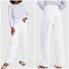 Re/Done Extreme Wide Leg Jeans White 100 Cotton Rigid Non-Stretch Casual 25
