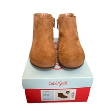 Cat Jack Girls Boots Size 11 Brown Penelope Ankle Boots Cognac Brown Side Zip