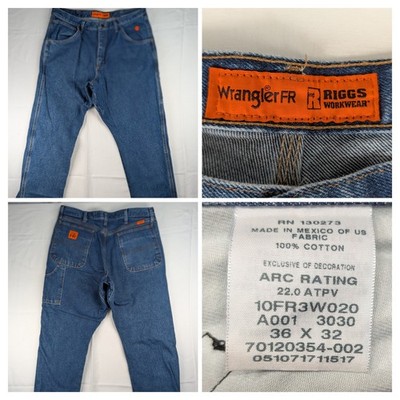 Flame Resistant Jeans Denim Wrangler FR Riggs Workwear CAT2 2112 36x32 Carpenter
