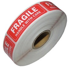 1 Roll 1000  FragileHANDLE WITH CARE Stickers, Easy Peel and Apply 