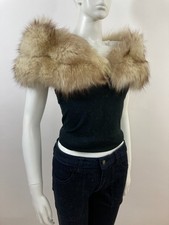 Beautiful  Fluffy Blue Fox Fur Wrap Shawl Stole - New Lining - Vintage Fur