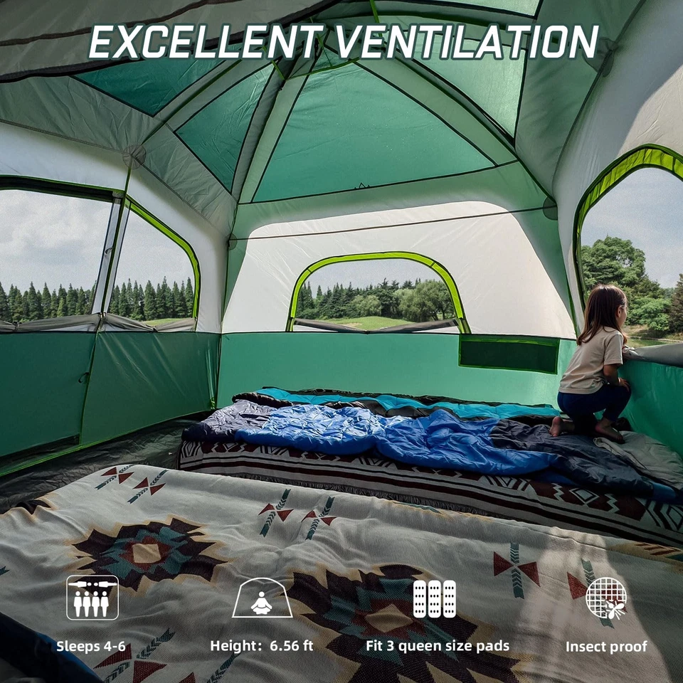 Carpas SUV para Camping 6 Personas Impermeables, Coche Familia Camping Tienda con Cola... Foto 4 de 4