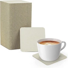 4 in White Paper Drink Coasters – Blank Square Pack of 100