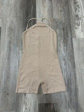 Zara Romper Brown/cream Ribbed Size Medium