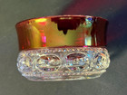 2 Cranberry Red Cut to Clear Candy Dishes brilliant Cut One Pour Lipped dish — photo 8