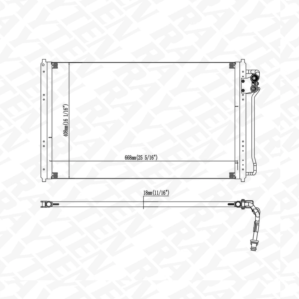 A/C Condenser for 1994-1995 Ford Mustang 94-97 Mercury Cougar Ford Thunderbird - Image 2 of 4