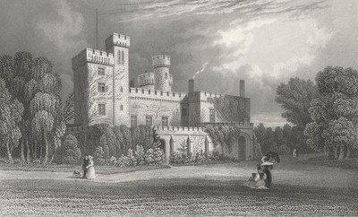 ISLE OF WIGHT. East Cowes Castle, John Nash c1840 old antique print picture