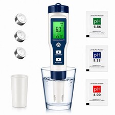5-in-1 TDS Meter  pH Tester High Accuracy 0.01 Digital Water Quality EC Temp Sa
