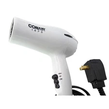 Conair Hair Dryer 1875 travel white, midsized for drying and styling compact for