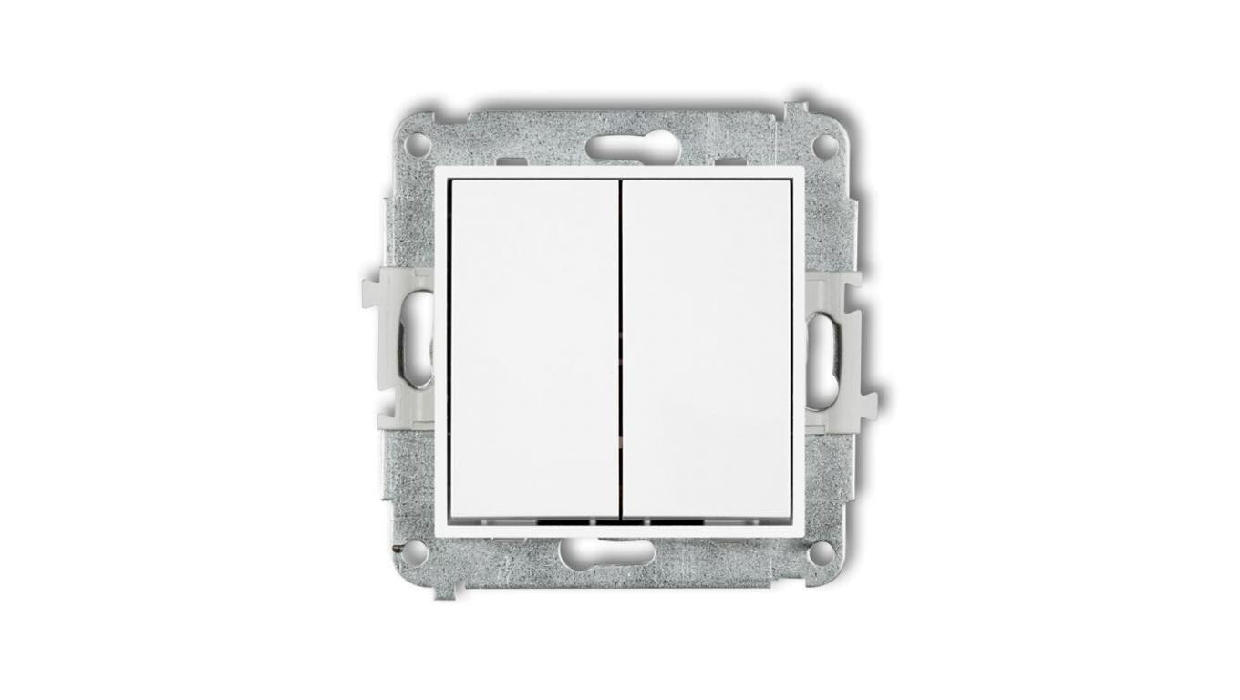 ICON Double stair switch mechanism (two buttons without pictograms) white /T2UK