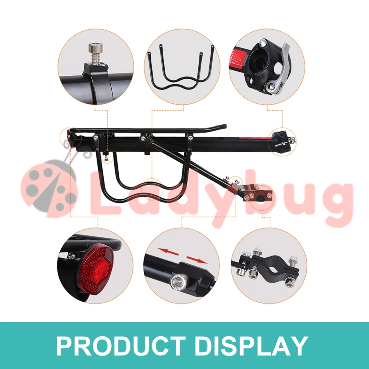 Bike Rear Rack Seat Luggage Carrier Bicycle Mountain Mount Pannier Black