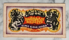 FANTASTIC HISTORICAL BIELEFELD SILK EINE GOLD MARK NOTGELD, 1923