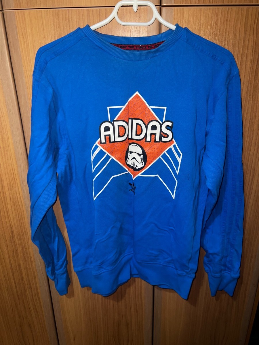 Adidas Originals X Star Wars Basketball Sweatshirt Blue Rare Vintage M