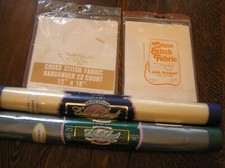 Lot of 4 Packages AIDA 100 Cotton Cross Stitch Fabric 14 Ct 18 Ct 22 Ct NIP 