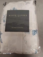 Ralph Lauren Vintage Elsa Blue Ruffled KING Pillow Sham-NOS-NIP