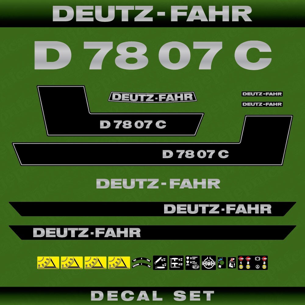 Deutz Allis 7110 Aftermarket Replacement Tractor Decal (Sticker) Set