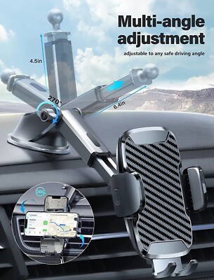 Supporto Per Telefono Da Auto, 3 In 1, Supporto Per Telefono Per Cruscotto Auto, Bocchetta Dell - Foto 9