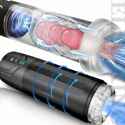 Handsfree Male Masturbaters Automatic Rotation Telescopic Strokers Cup Lubricant - Picture 2 of 25