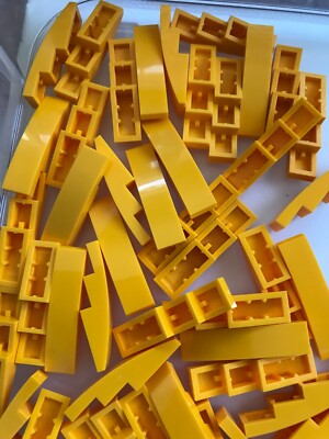 LEGO-NEW-#61678-BRIGHT LIGHT ORANGE-SLOPE CURVED 4 X 1 -25 PIECES