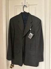 NWT Oscar De La Renta 100 Wool Men  s Blazer Houndstooth Size 42