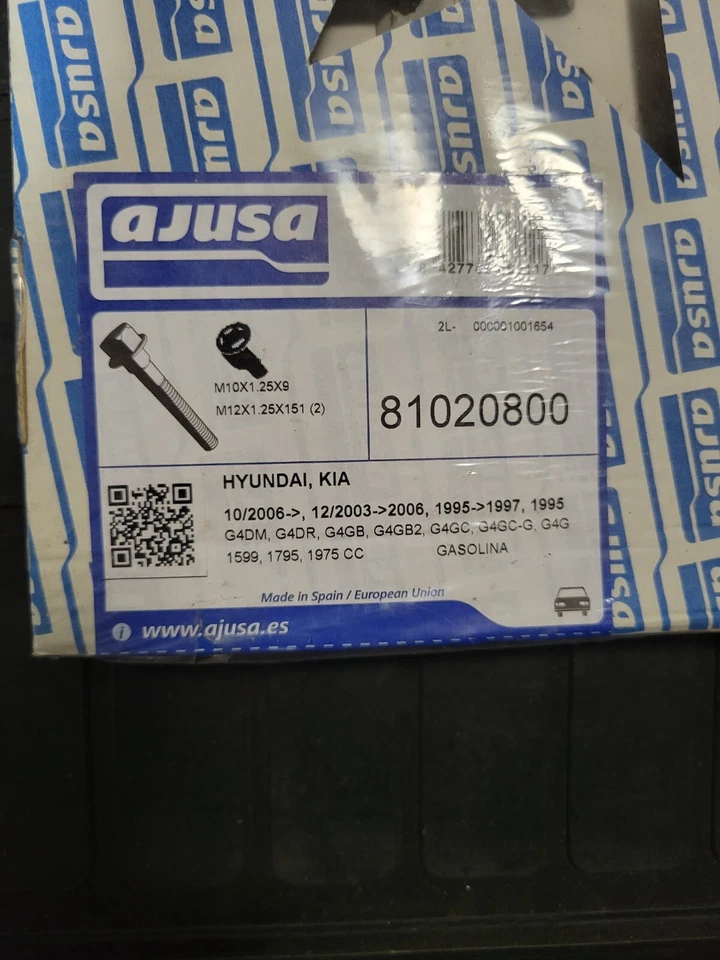 Juego de pernos de culata de motor - Ajusa 81020800 (Hyundai, Kia) Foto 2 de 4