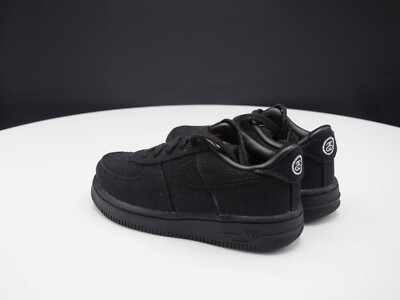 Nike x Stussy Air Force 1 Black DC8306-001 Toddler size 9C | eBay