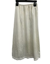 Warners Vintage Ivory Long Half Slip Skirt With Lace Hem Style 5530 Sz Small
