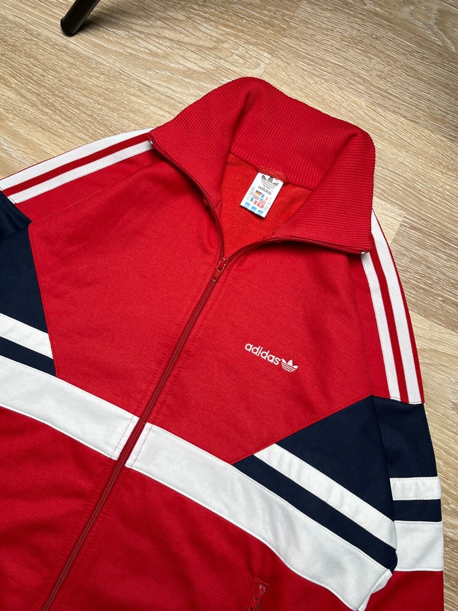 Adidas Vintage 80s Red Track Jacket Made In West Germany Mens Size