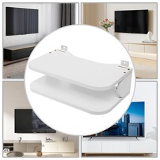 White Floating Router Shelf Wall Mounted Set-top Box TV Components Storage Rack