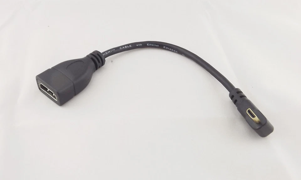 10pcs Right Angle Micro HDMI Male To HDMI Female Adapter Convertor 1080P Cable - Image 3 of 4