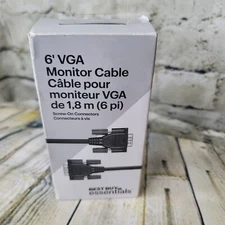 Best Buy Essentials 6 Foot VGA MONITOR CABLE Black  15  Pin HDDB15 Connectors