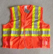 Reflective Safety Vest, Size 3XL, Class 2 Level 2, Mesh Polyester - Lot of 6